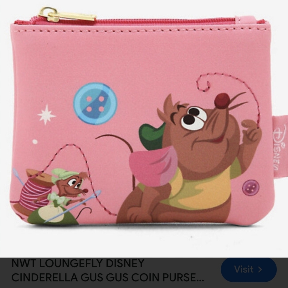 Loungefly Pink Disney Gus Gus Coin Purse
